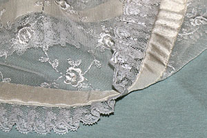 Detail of a Ribbon and Lace edging. Click image for a larger view.